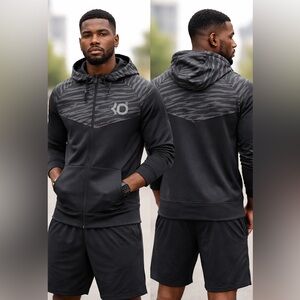 Nike Therma-FIT KD Hoodie XXL Black Gray Camo Kevin Durant Performance